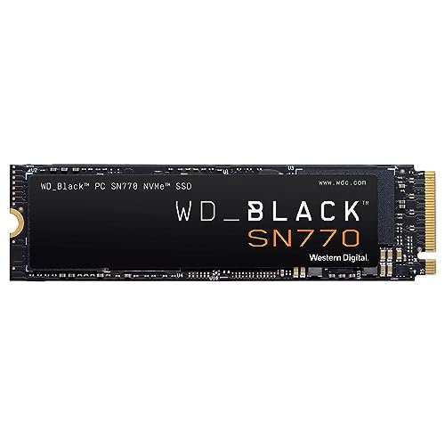 WD_BLACK SN770 SSD 1 To, Disque SSD Interne, Vitesse de lecture jusqu'à 5150 Mo/s, M.2 2280 NVMe SSD, PCIe Gen 4.0, Haute performance disque de jeu, Noir