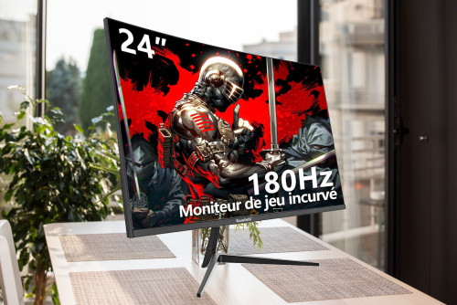  écran Gamer Gawfolk Vesa Incurvé PC 24 Pouces: 180Hz