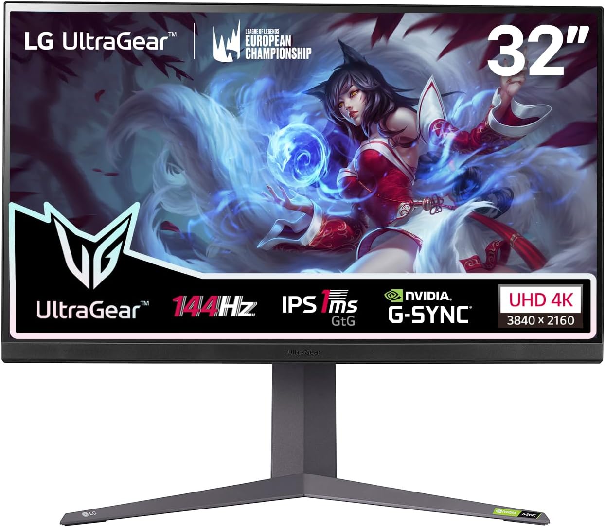 LG UltraGear™ 32GR93U-B Ecran PC Gaming 32" - dalle IPS résolution UHD 4K (3840x2160), 