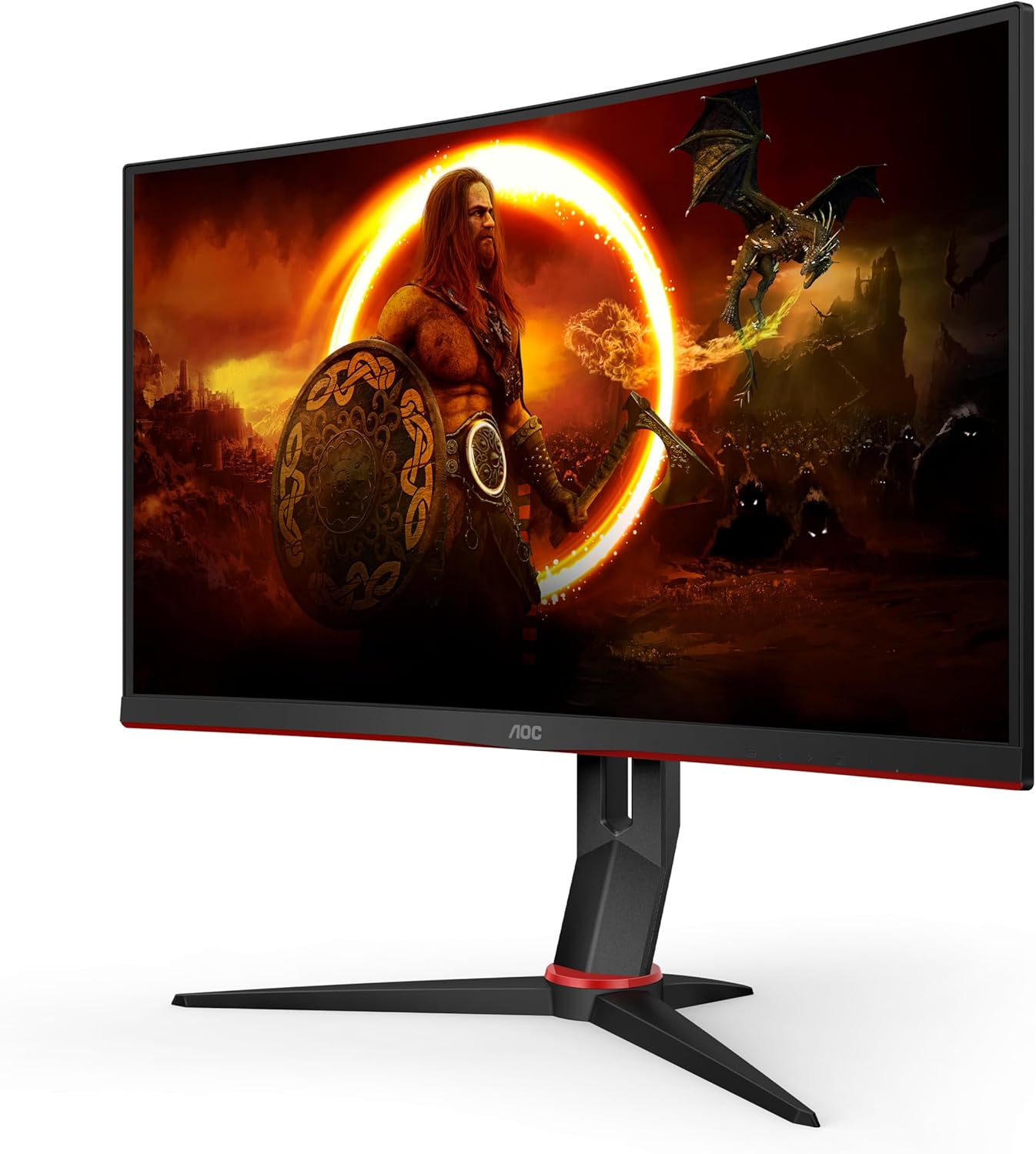  AOC Gaming CQ27G2S - Moniteur incurvé 27 Zoll QHD, FreeSync Premium (2560x1440, 165 Hz, HDMI 2.0, DisplayPort 1.2) noir/rouge